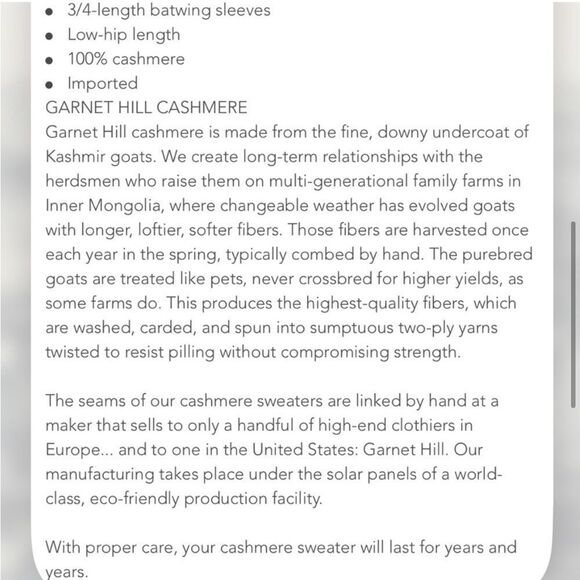 Garnet Hill Cashmere Batwing Cape Slouchy Sweater Small - Picture 11 of 11